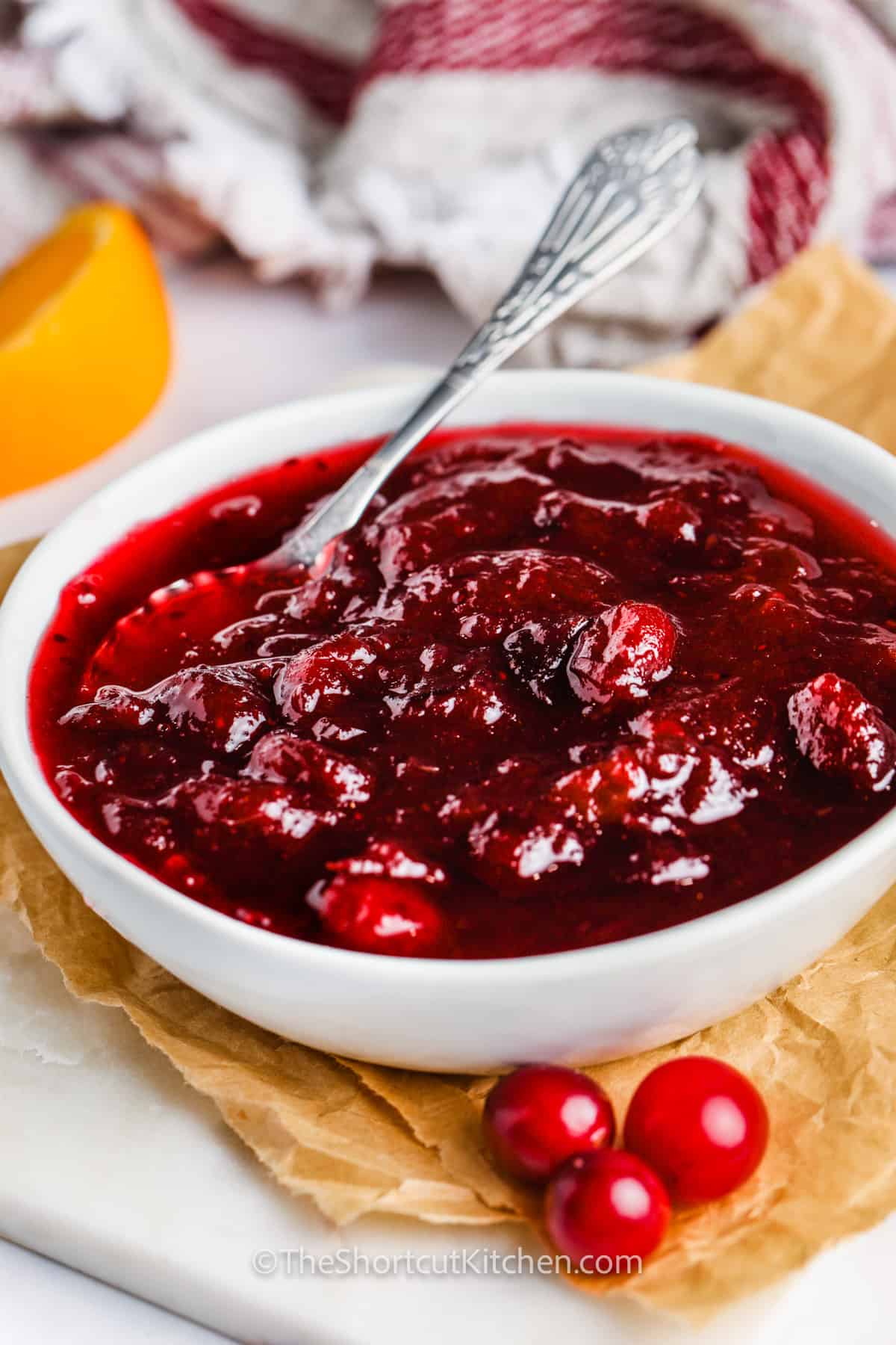 plated Better Canned Cranberry Sauce