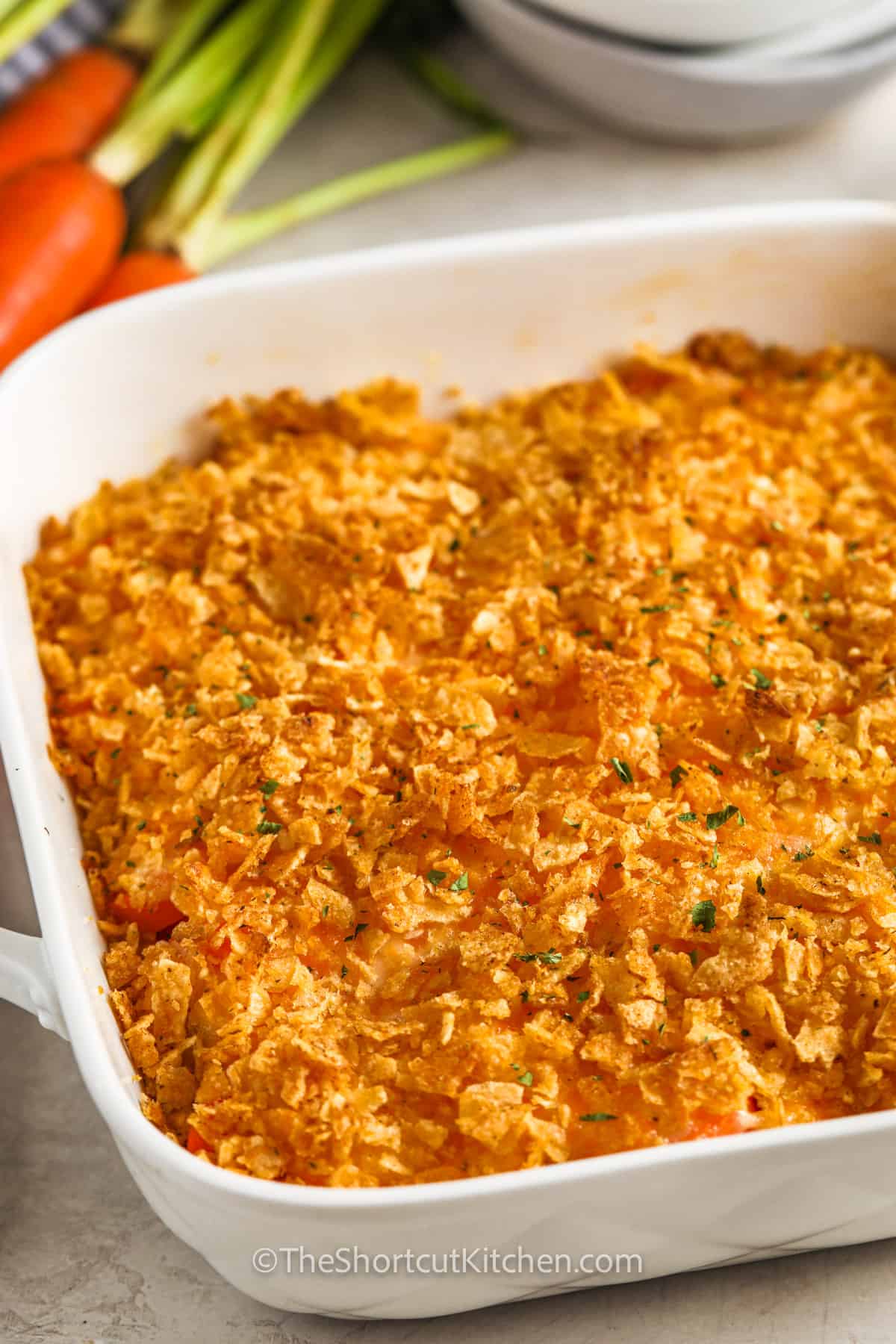 baked Carrot Casserole in the dish