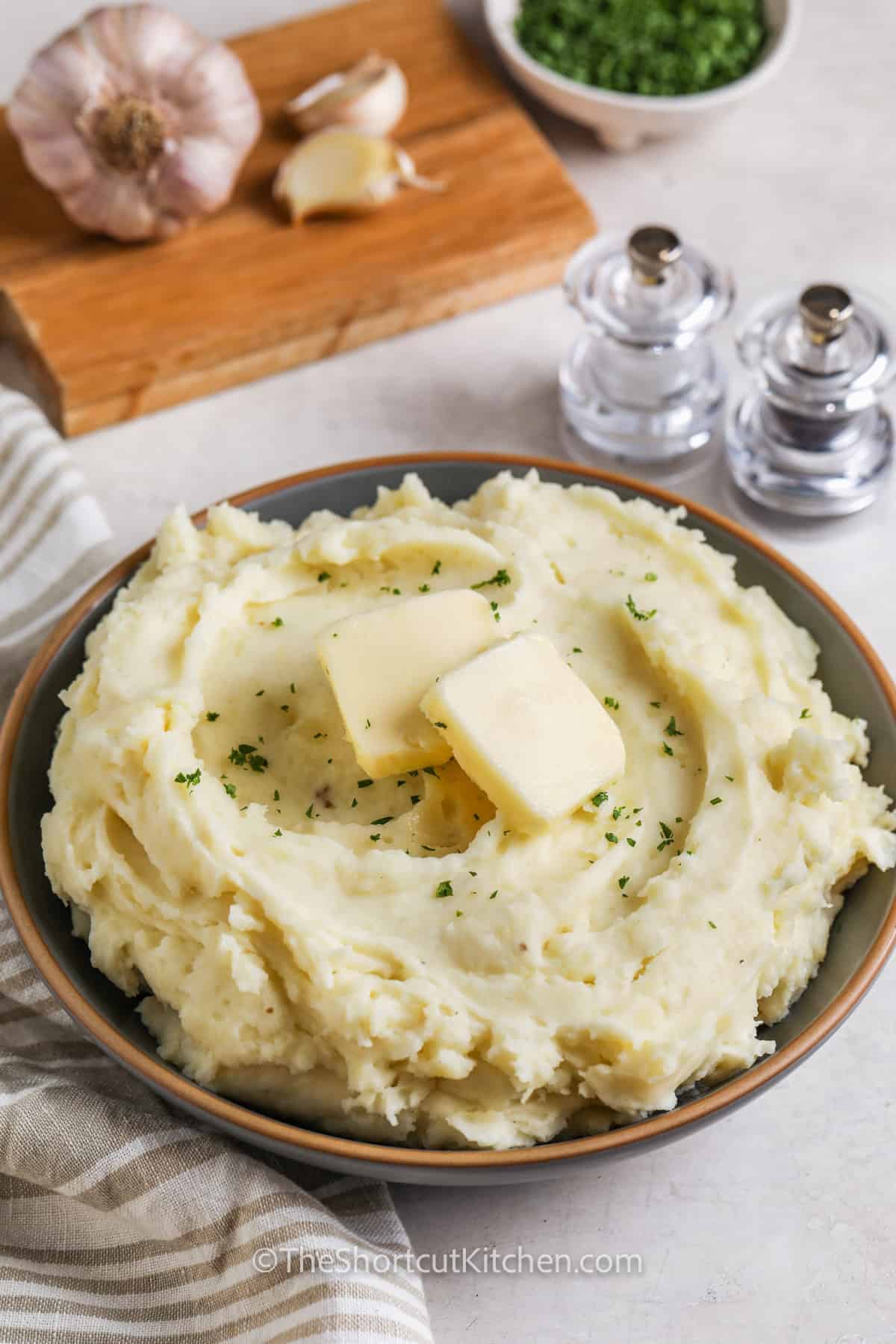 Creamy Garlic Mashed Potatoes with butter