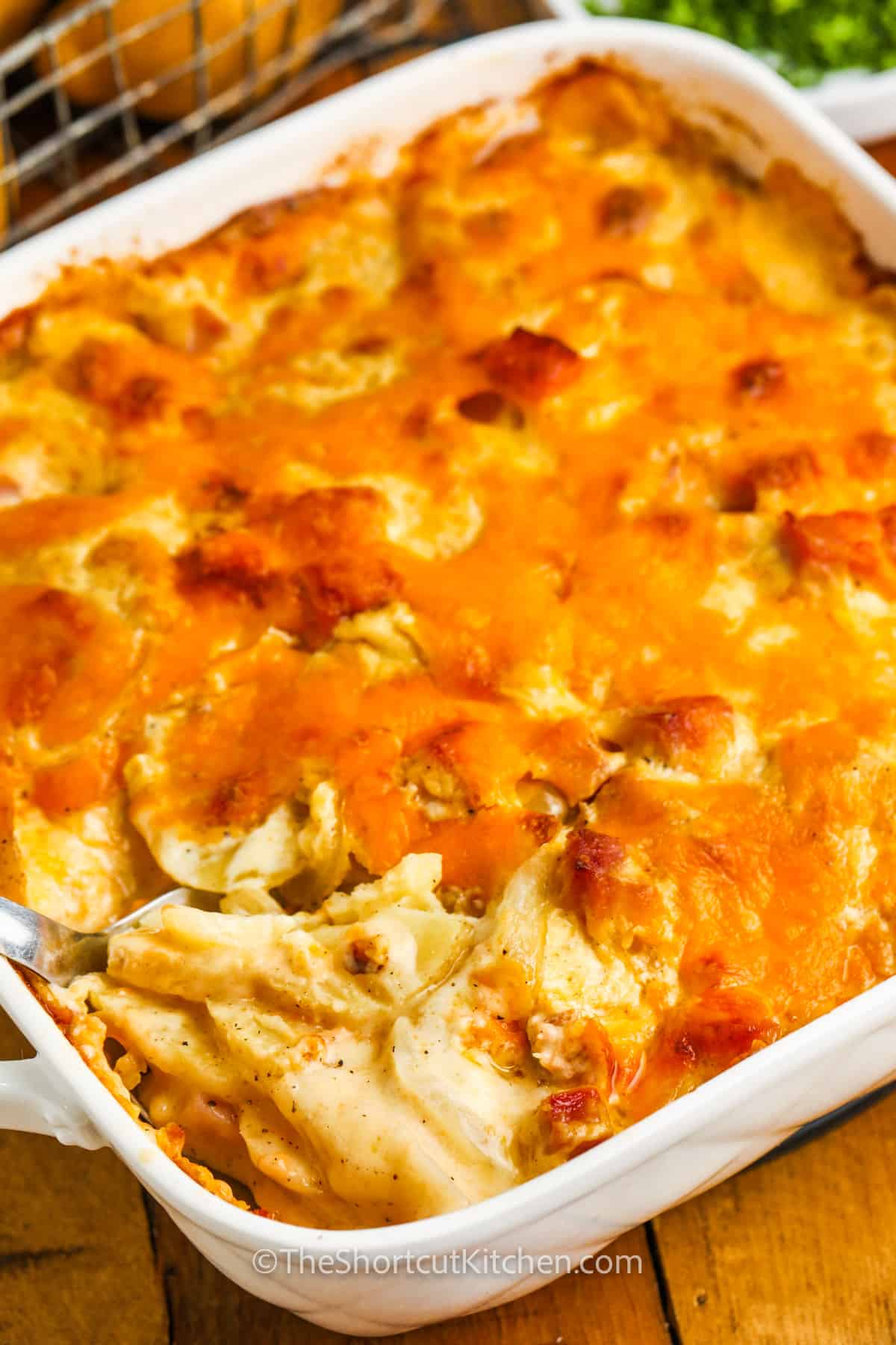 cooked Easy Scalloped Potatoes and Ham