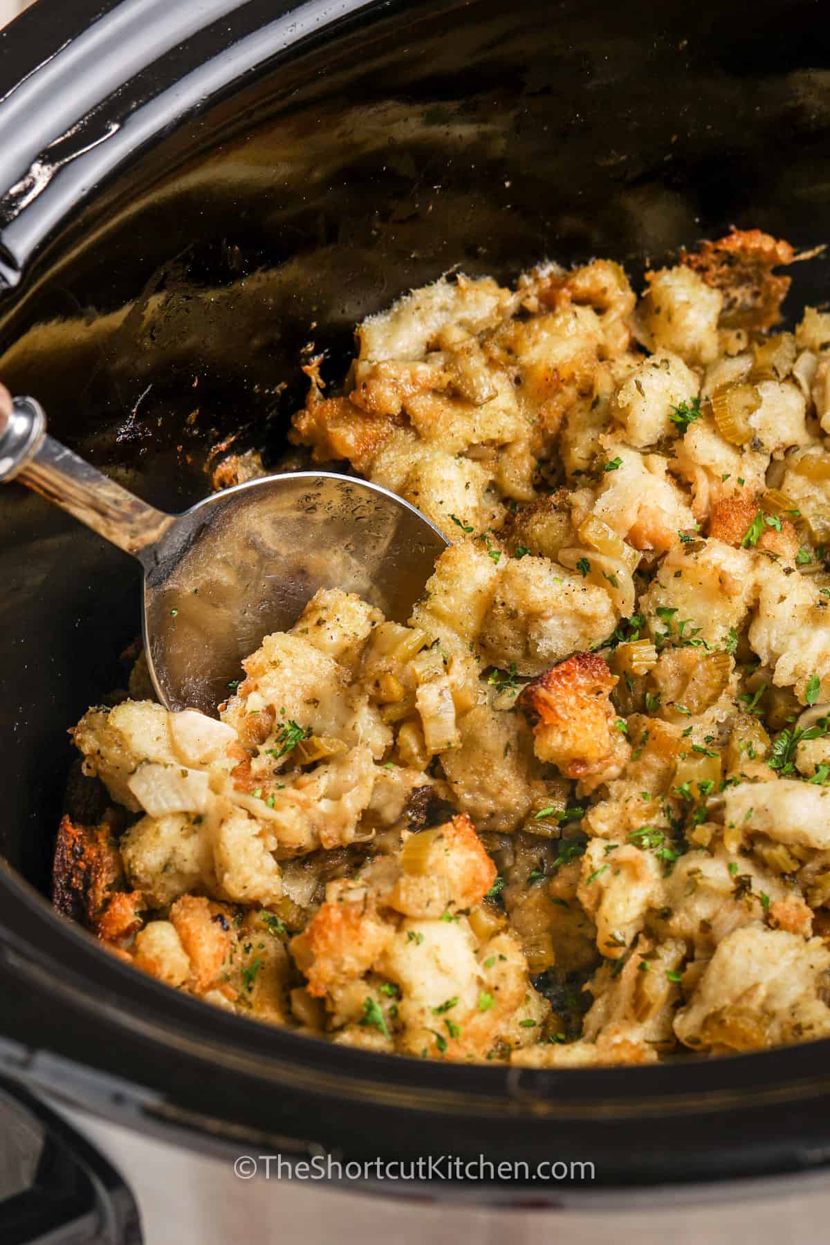 close up of Crockpot Stuffing