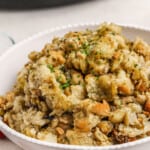 bowl of Crockpot Stuffing