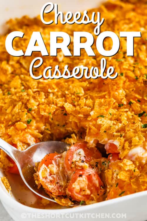baked Carrot Casserole with a title