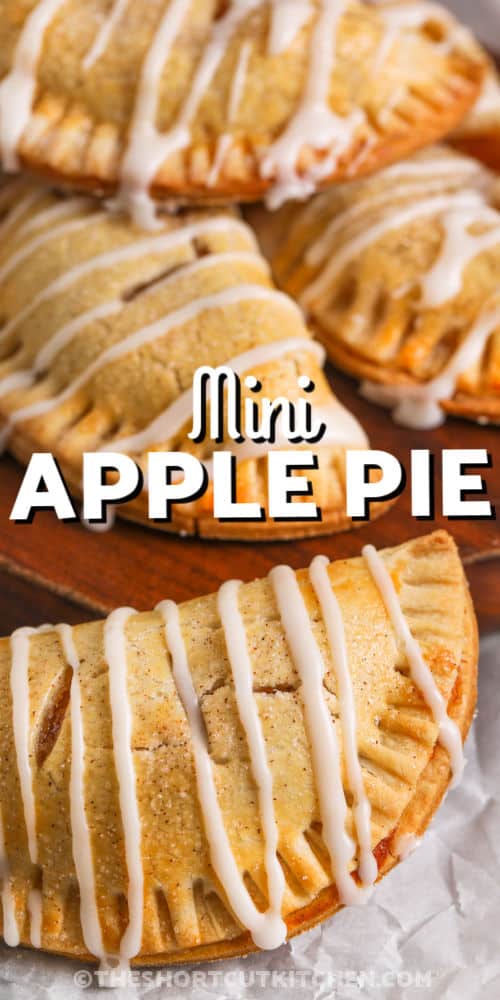 Mini Apple Pie Bites with icing and a title