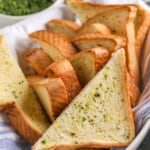 bowl full of Texas Toast Garlic Bread slices