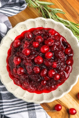 top view of Whole Berry Cranberry Sauce in a bowl