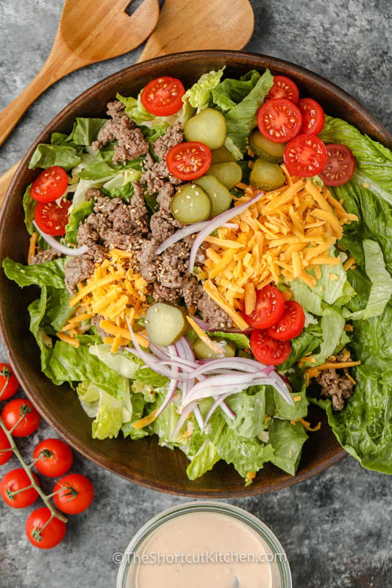 plated Cheeseburger Salad