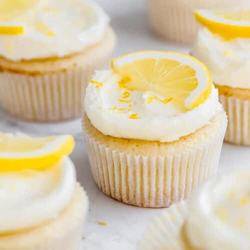 close up of Lemon Cupcakes