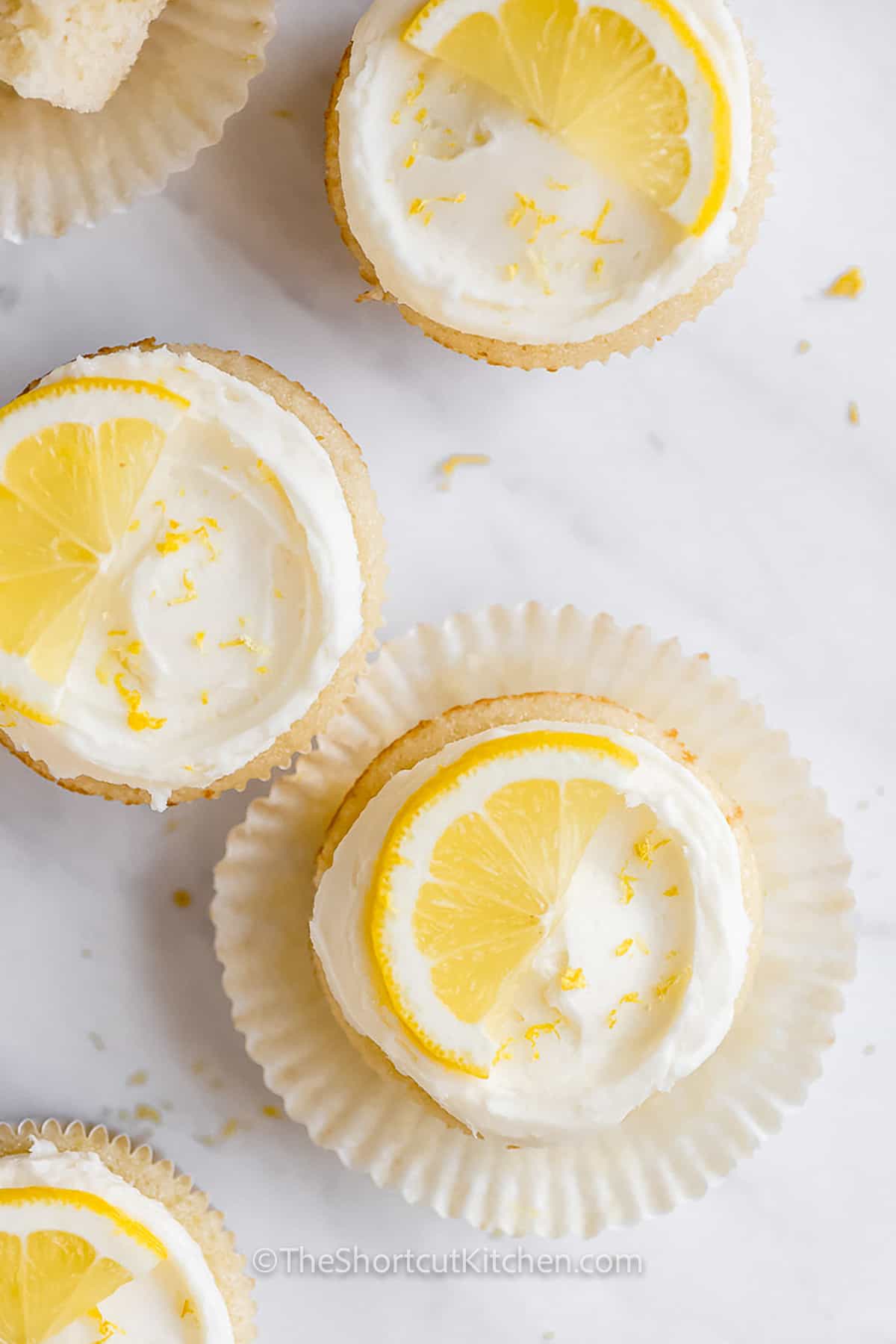top view of Lemon Cupcakes