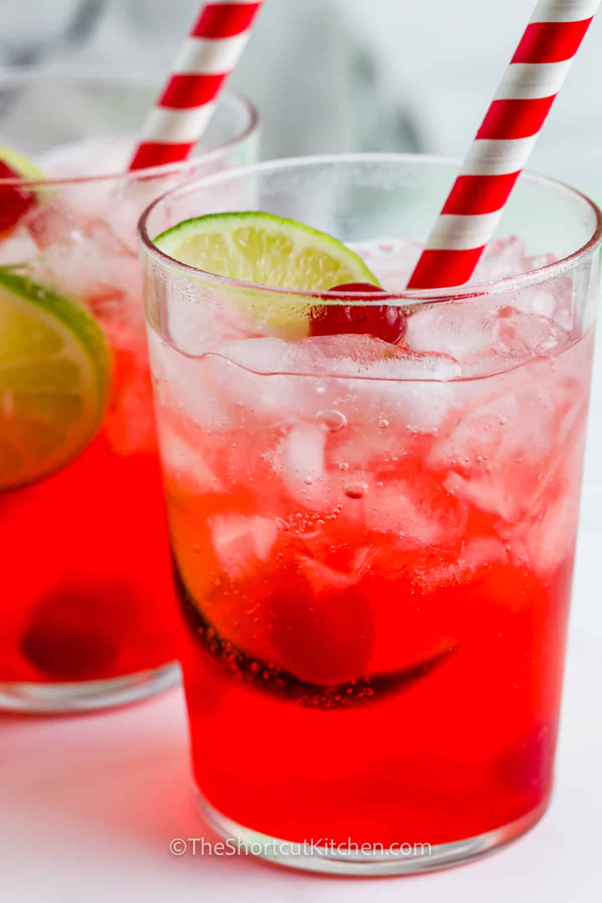 Copycat Sonic Cherry Limeade Recipe with a straw