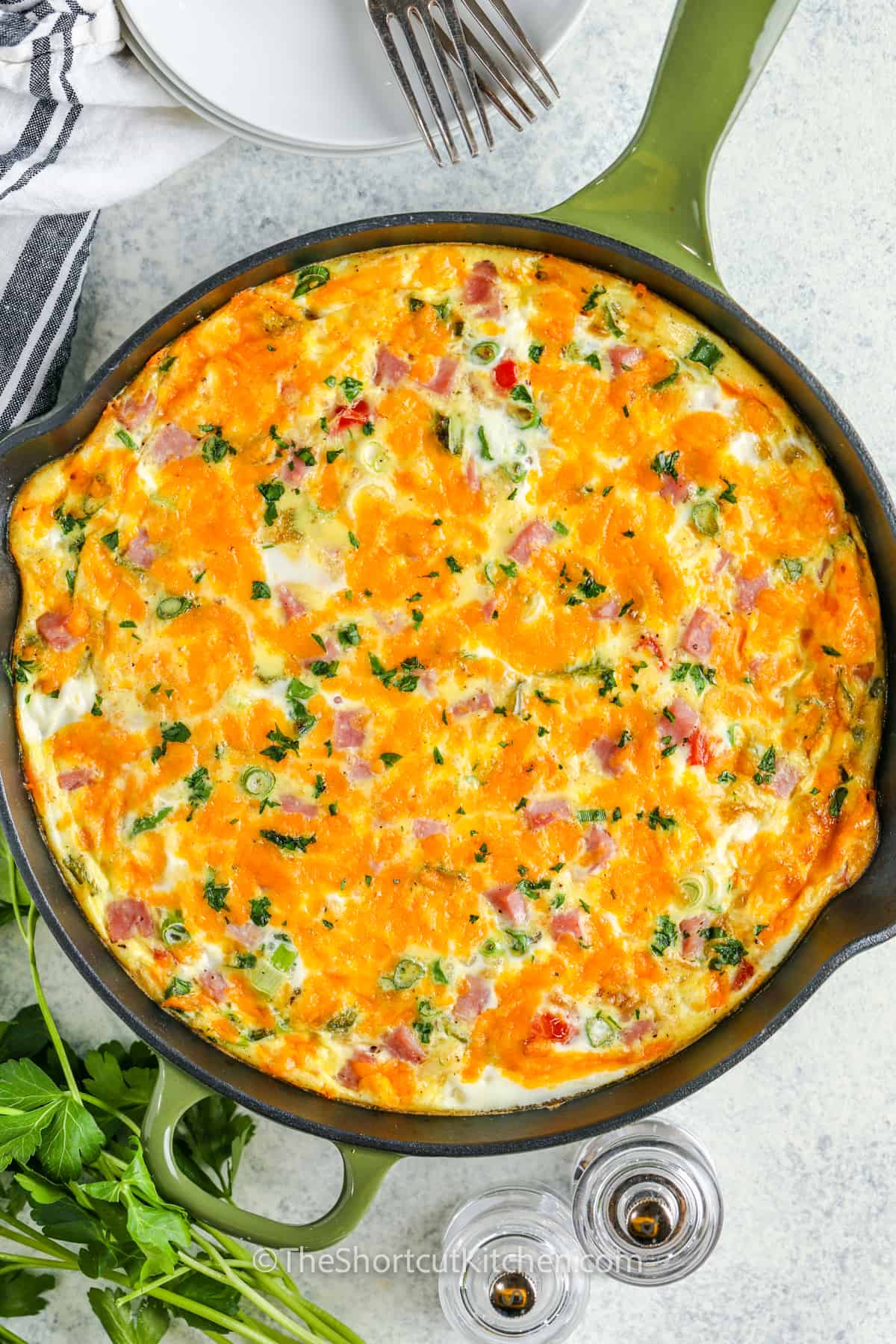 cooked Easy Egg Frittata Recipe in the pan