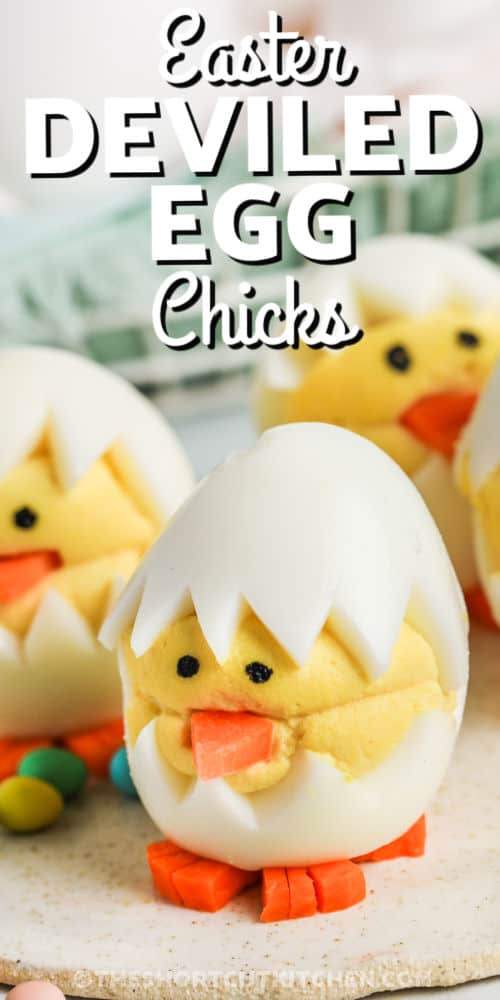 Deviled Egg Chicks with writing