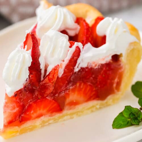 slice of Fresh Strawberry Pie on a plate