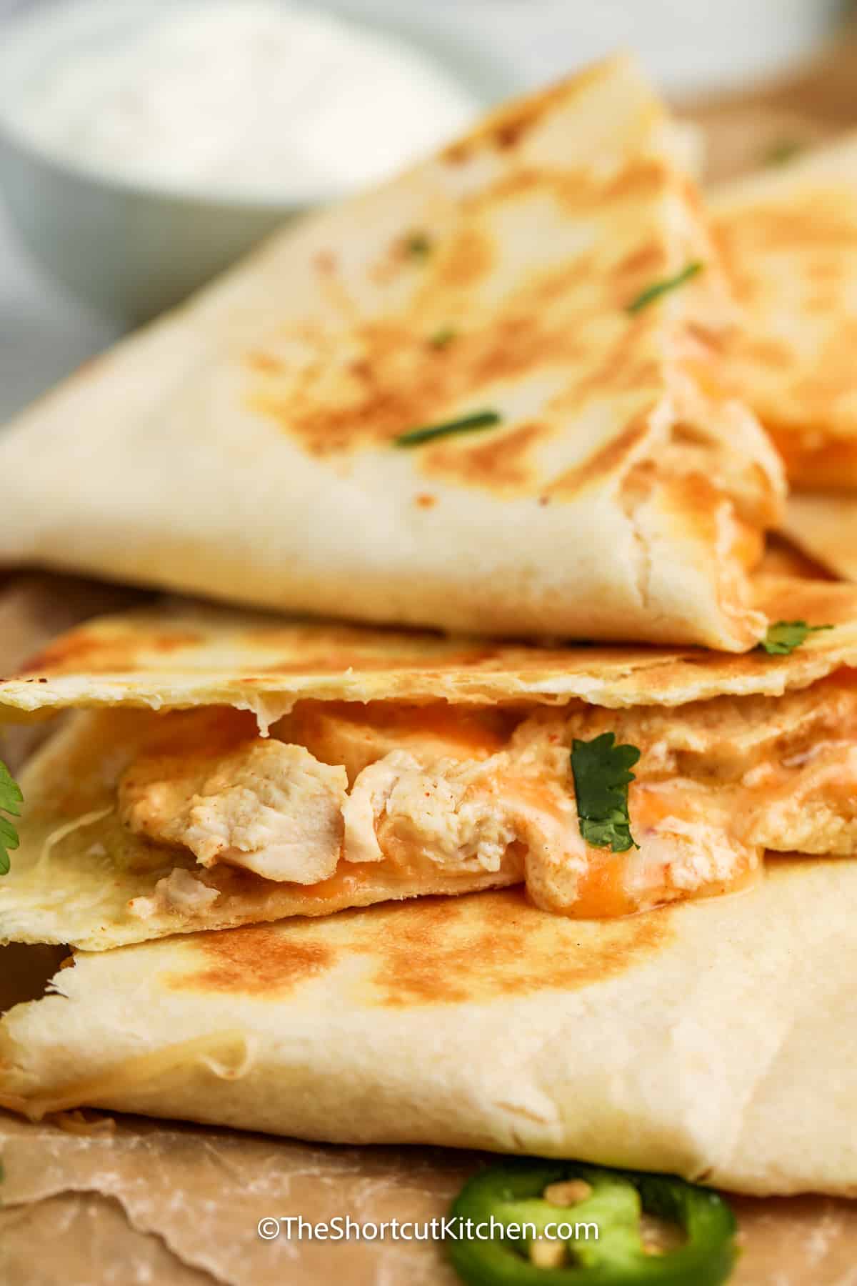 chicken and cheese quesadilla