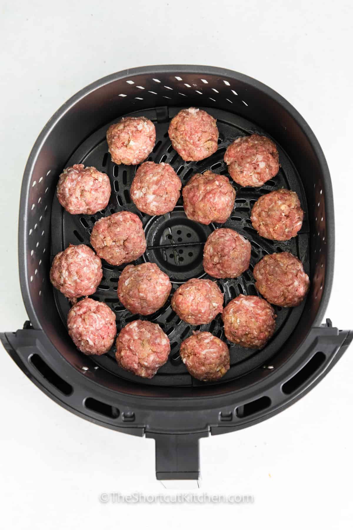 Easy Air Fryer Meatballs in the air fryer before cooking