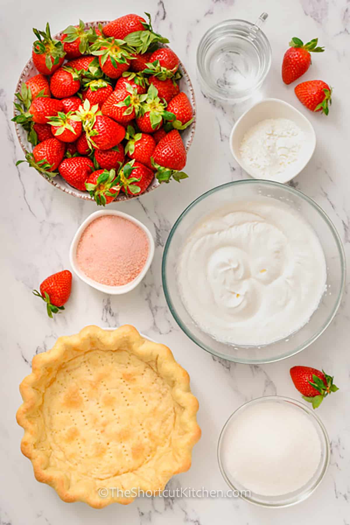 ingredients to make Fresh Strawberry Pie
