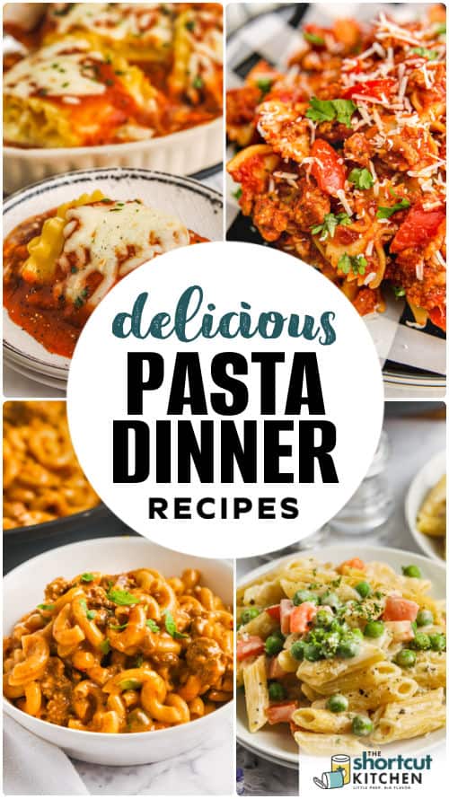Pasta Dinner Recipes images with writing