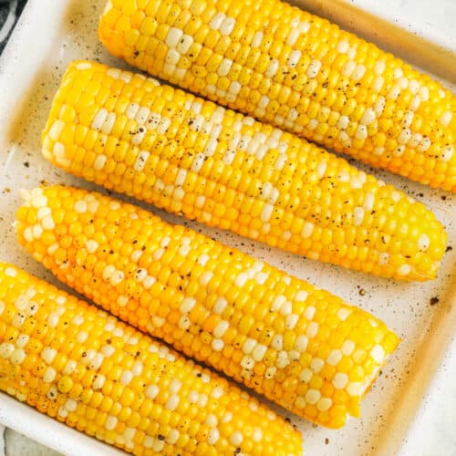 Baked Corn On The Cob with salt and pepper