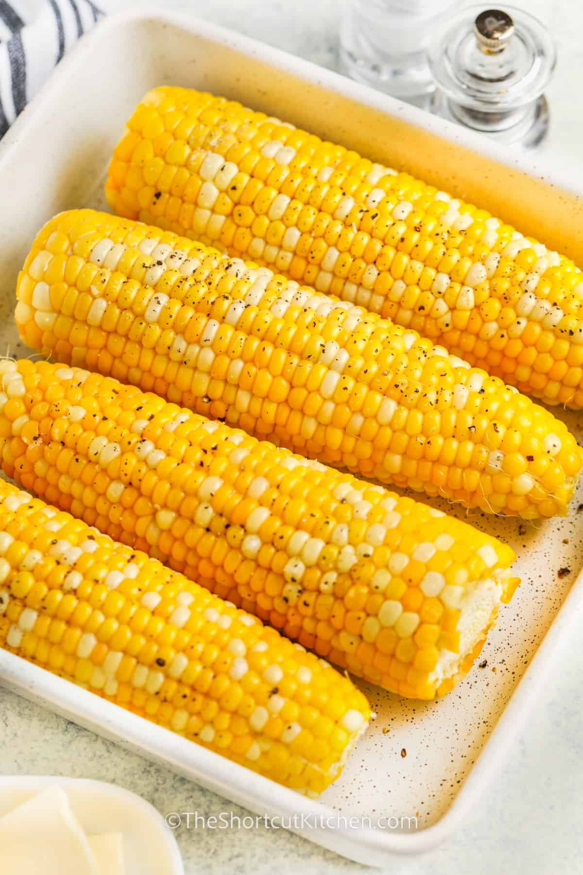 plated Baked Corn On The Cob