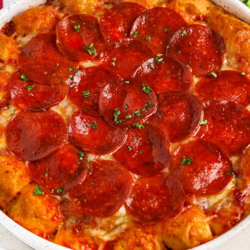 dish with Cheesy Bubble Pizza Recipe