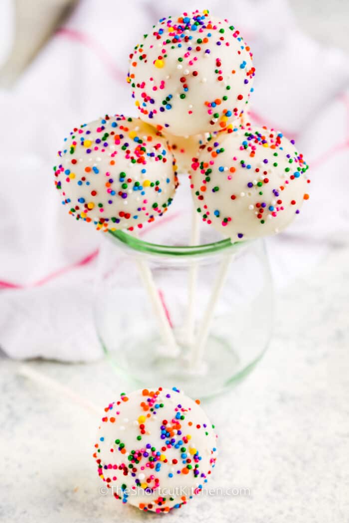 Easy Cake Pop Recipe with sprinkles