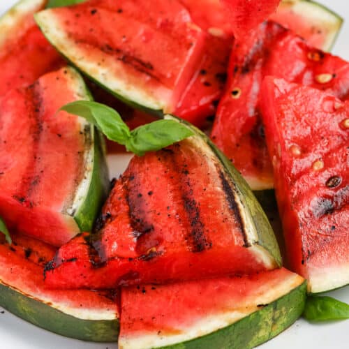 Grilled Watermelon on a fork