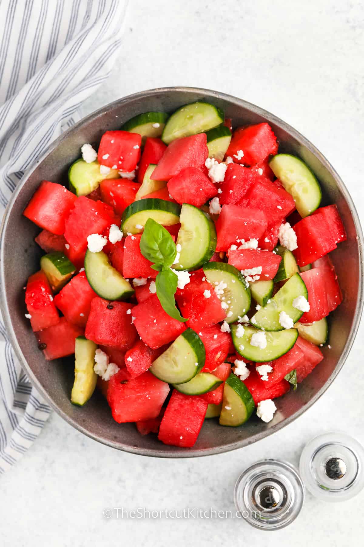 bowl of Watermelon Cucumber Salad