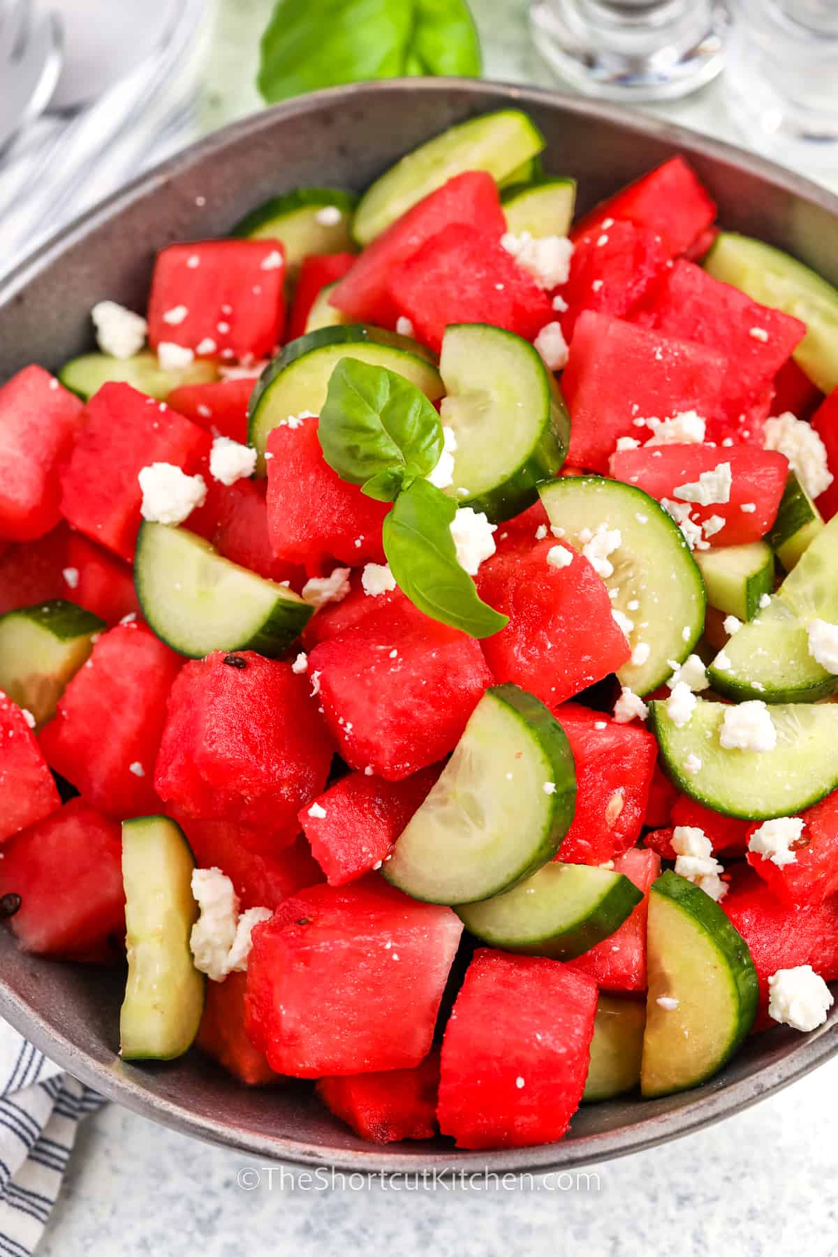 Watermelon Cucumber Salad with feta