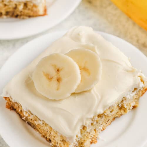 Banana Bars with banana slices