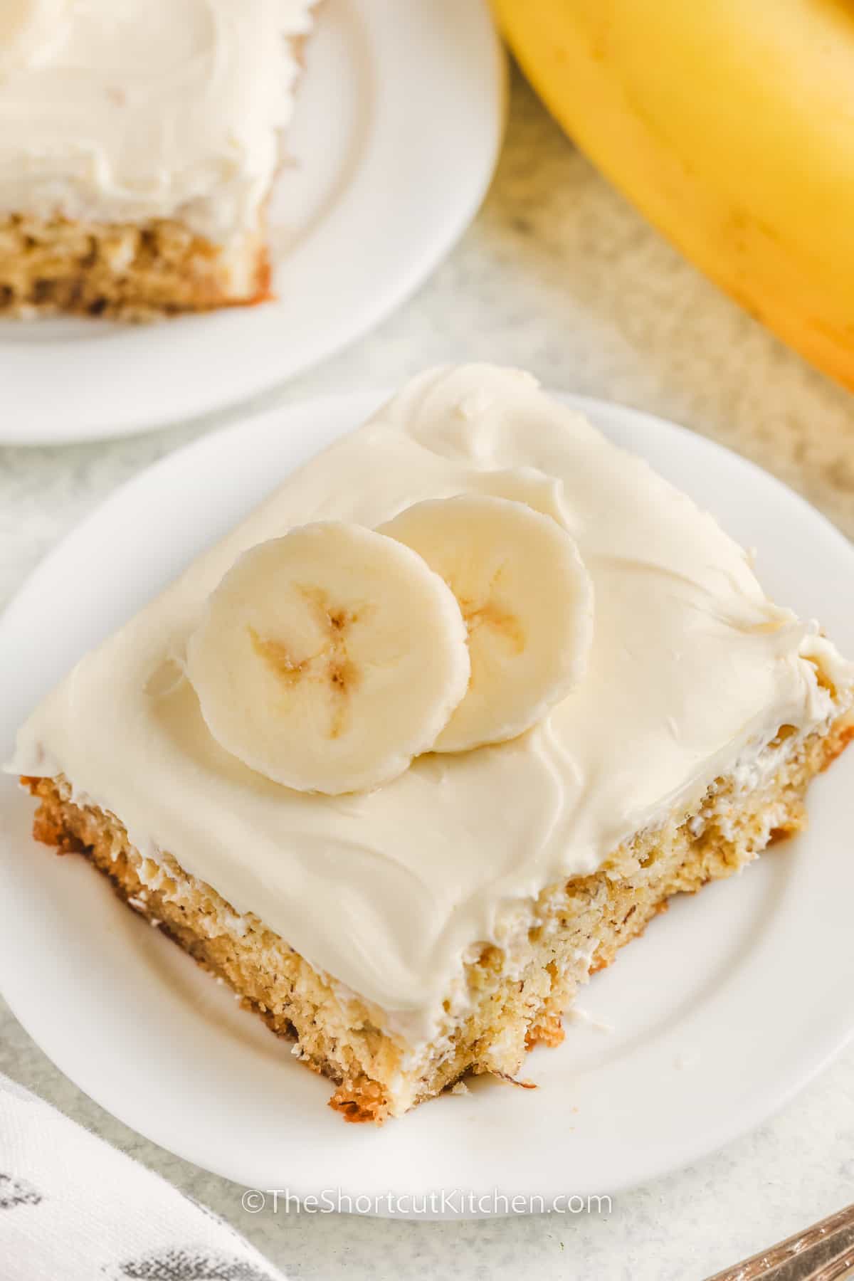 Banana Bars with banana slices