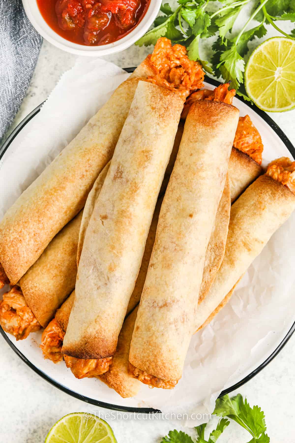 plated Chicken Taquitos
