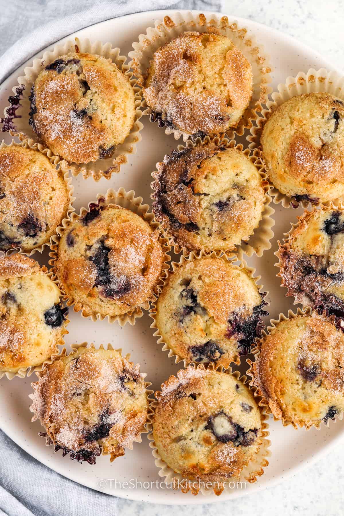 plated Easy Blueberry Muffins