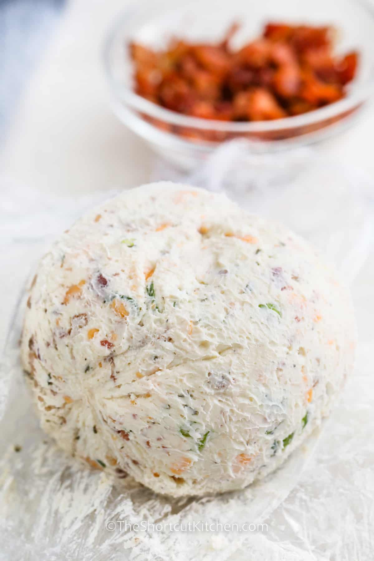 Bacon Ranch Cheese Ball before adding bacon to the outside