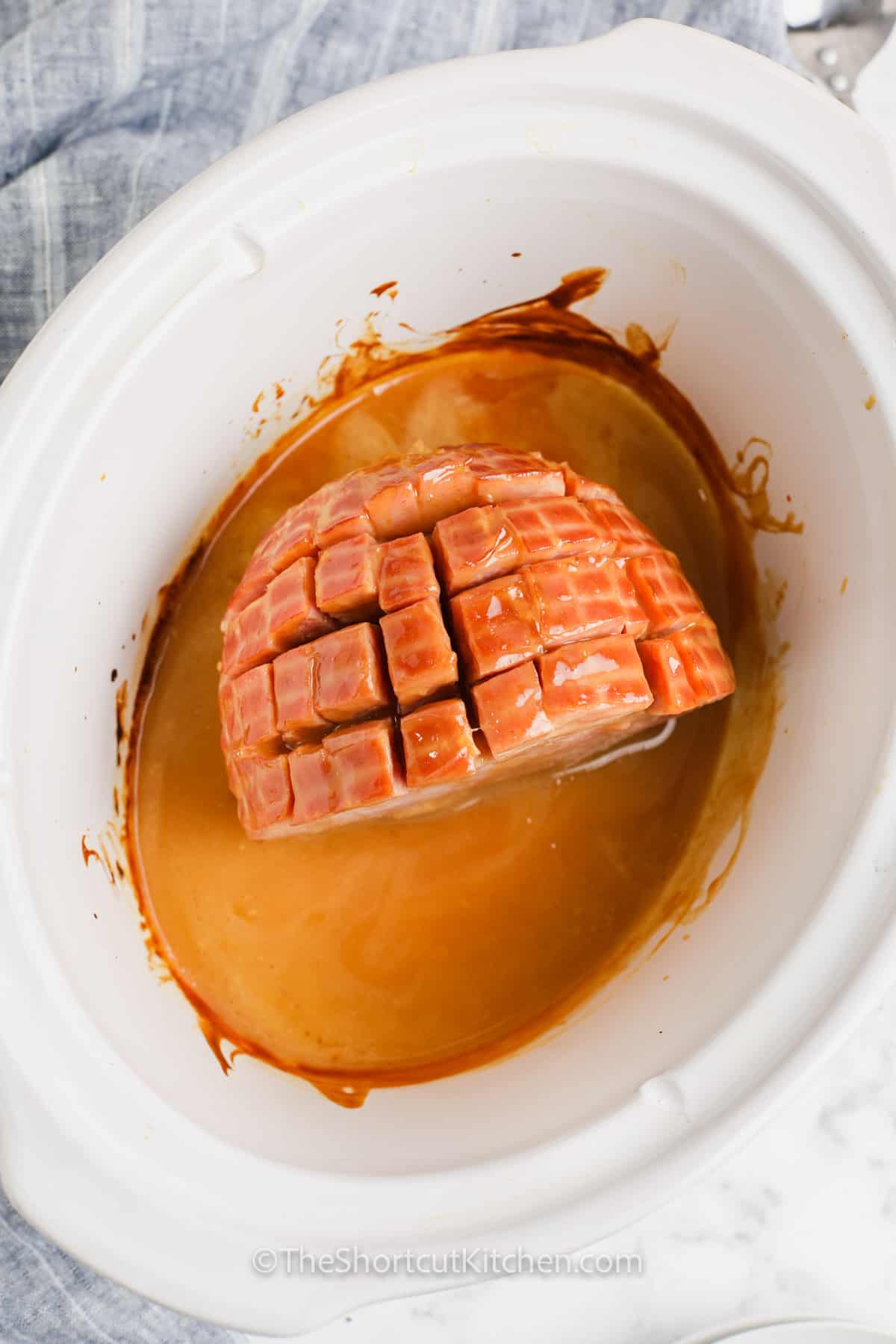 Crockpot brown sugar ham in a crockpot