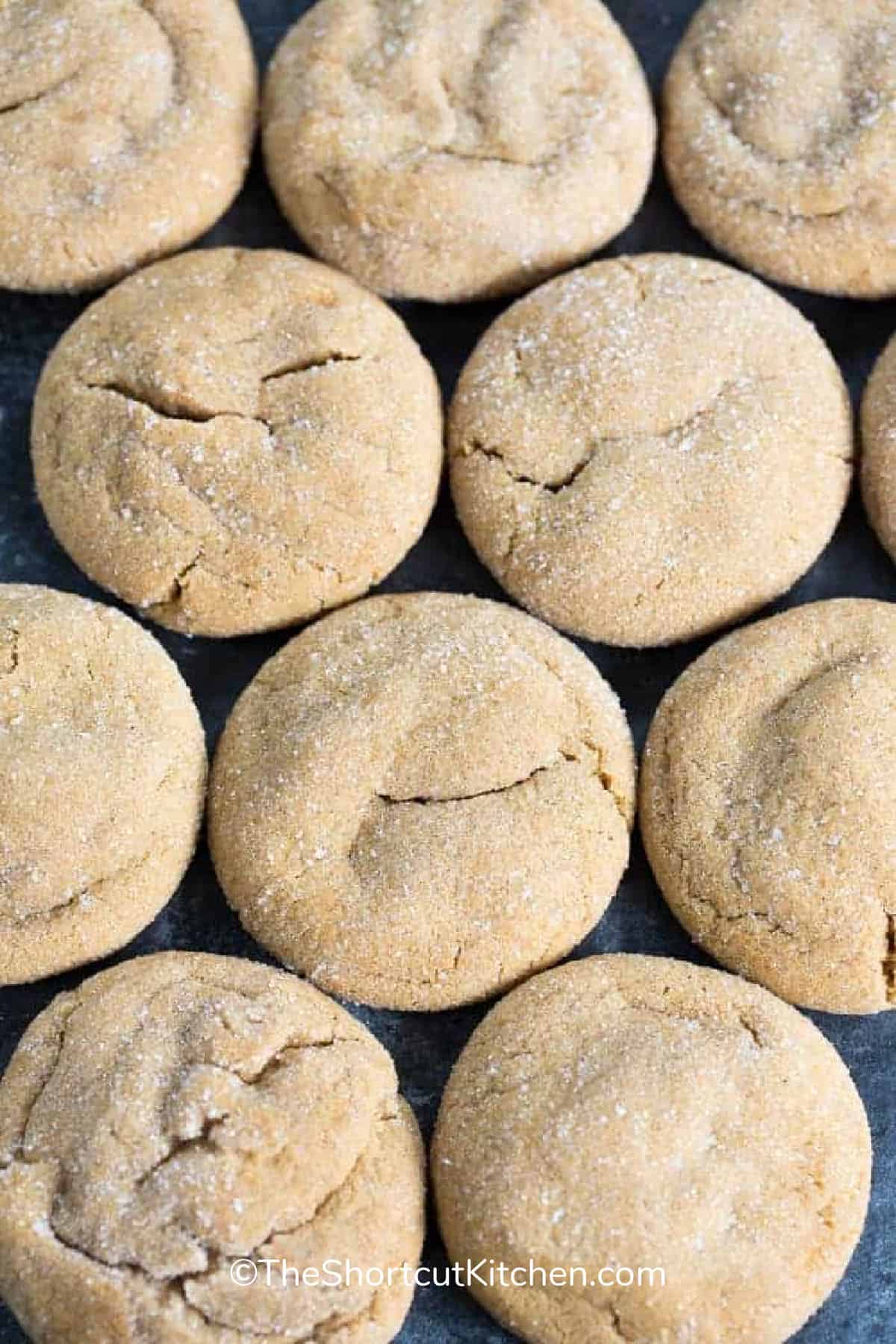 molasses cookies on a baking sheet