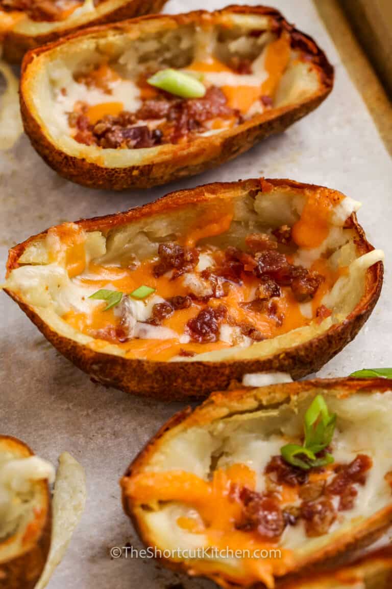 Loaded Potato Skins (With Bacon & Green Onion) - The Shortcut Kitchen