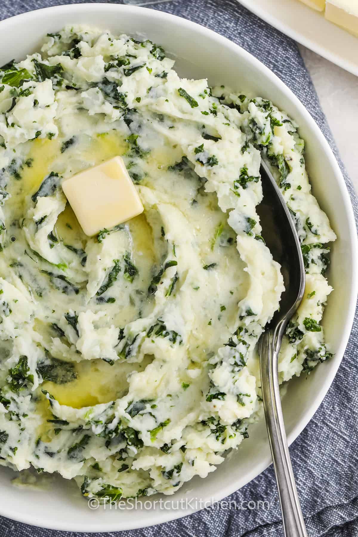 bowl of Colcannon Recipe with a spoon
