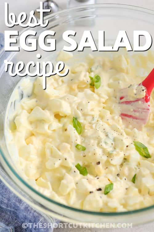 Best Egg Salad Recipe in a bowl with a title