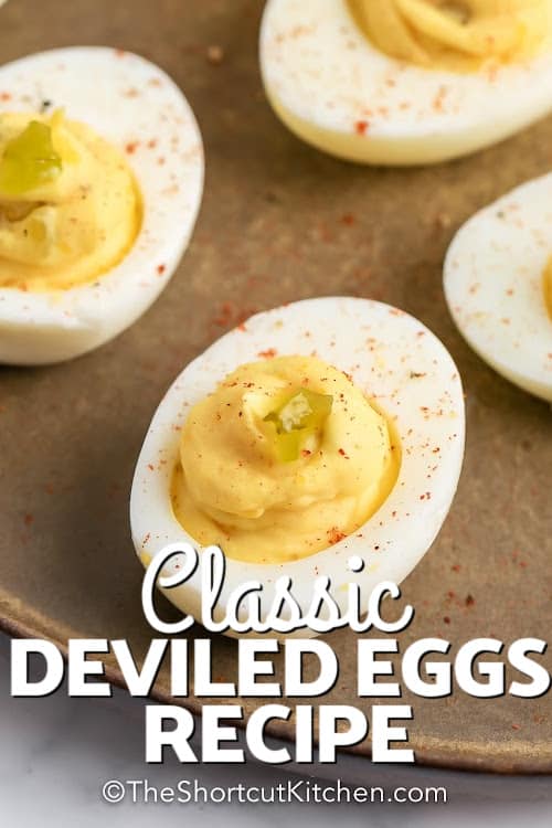 Prepared Classic Deviled Egg with text