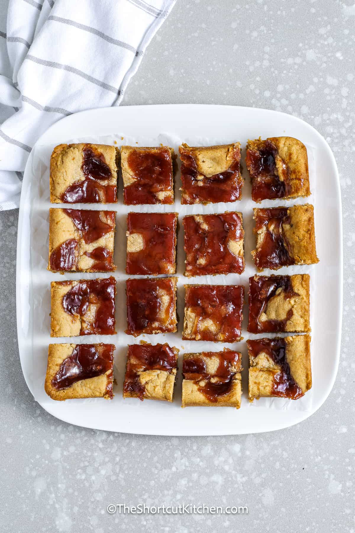 sliced peanut butter and jelly bars