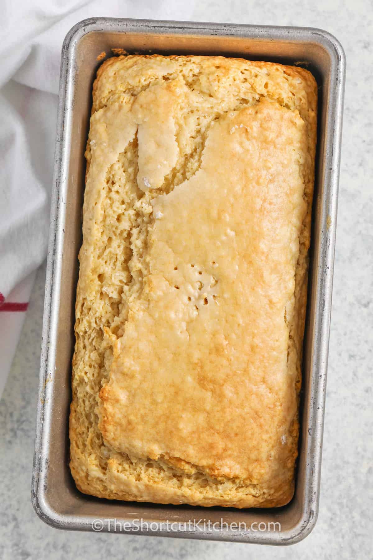 baked Ice Cream Bread Recipe in the pan