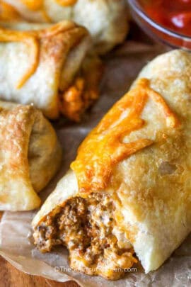cropped cheesy taco pockets