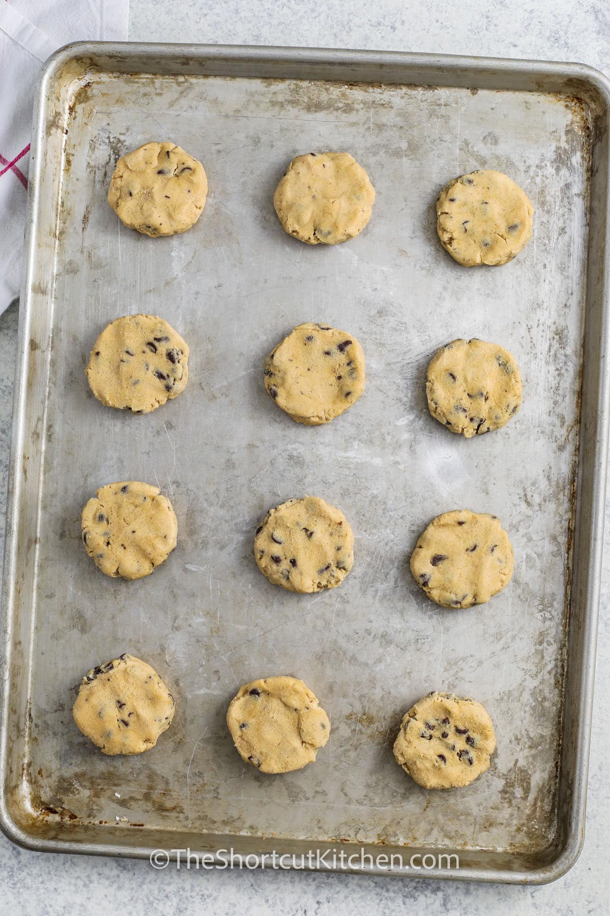 uncooked cookies on a pan