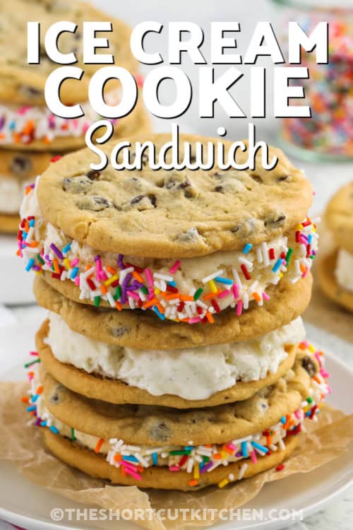 ice cream cookie sandwich with text