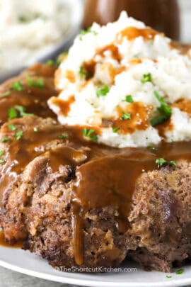 stove top stuffing meatloaf topped with mashed potatoes