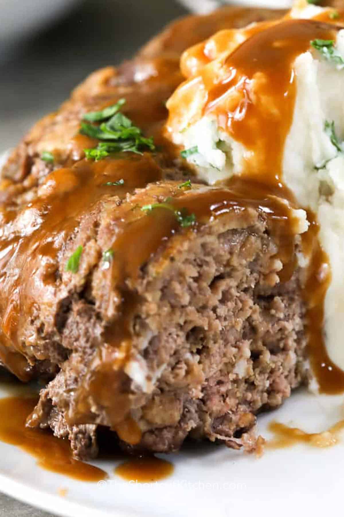 slice of stove top stuffing meatloaf