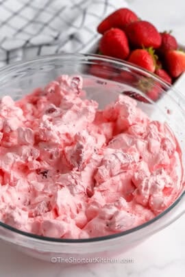 mixed ingredients to make Strawberry Fluff