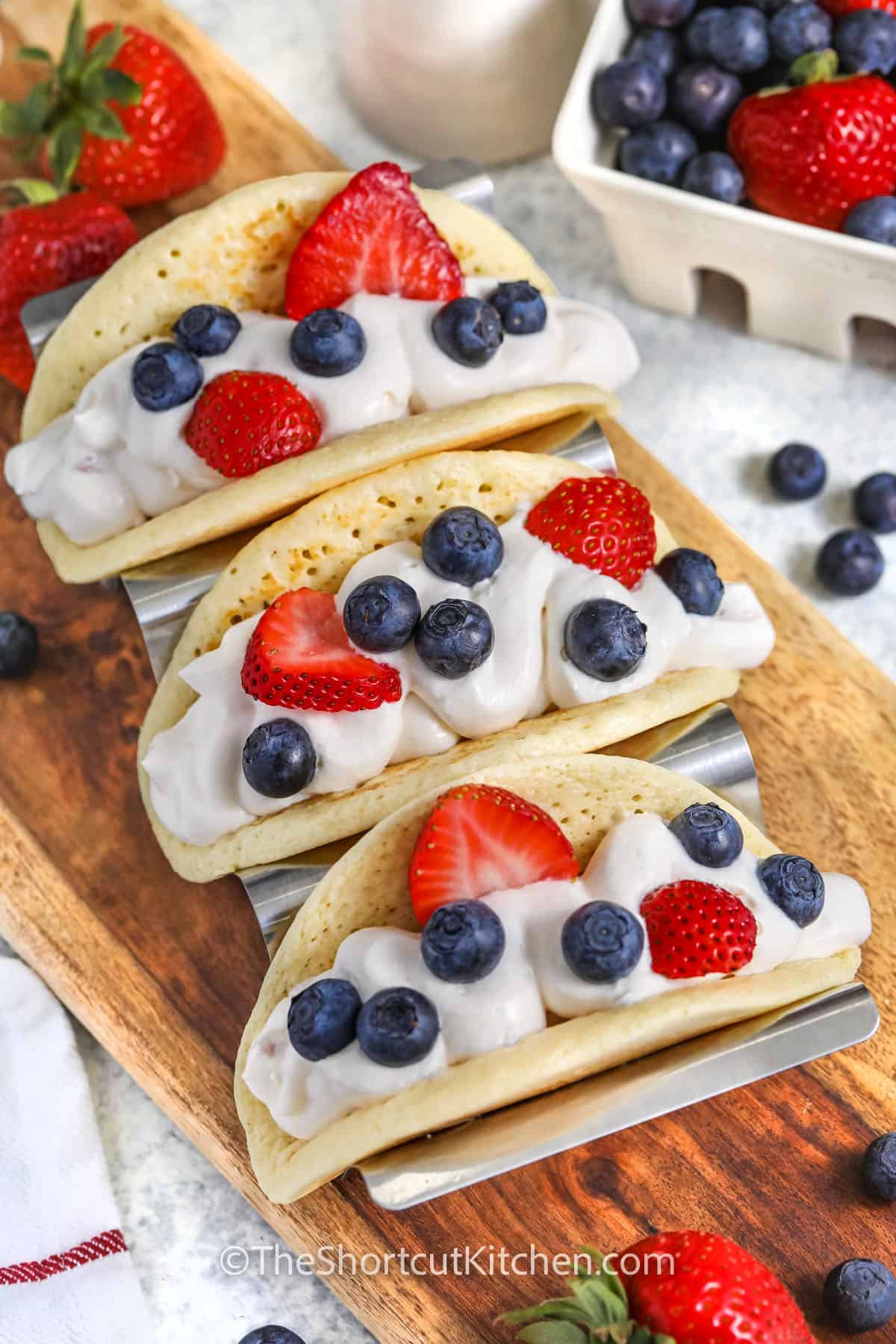 Pancake Tacos with fruit and yogurt