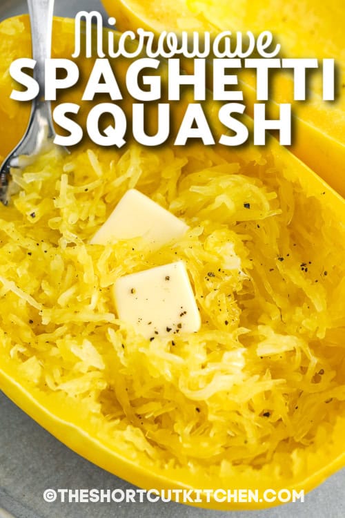 microwave spaghetti squash with text