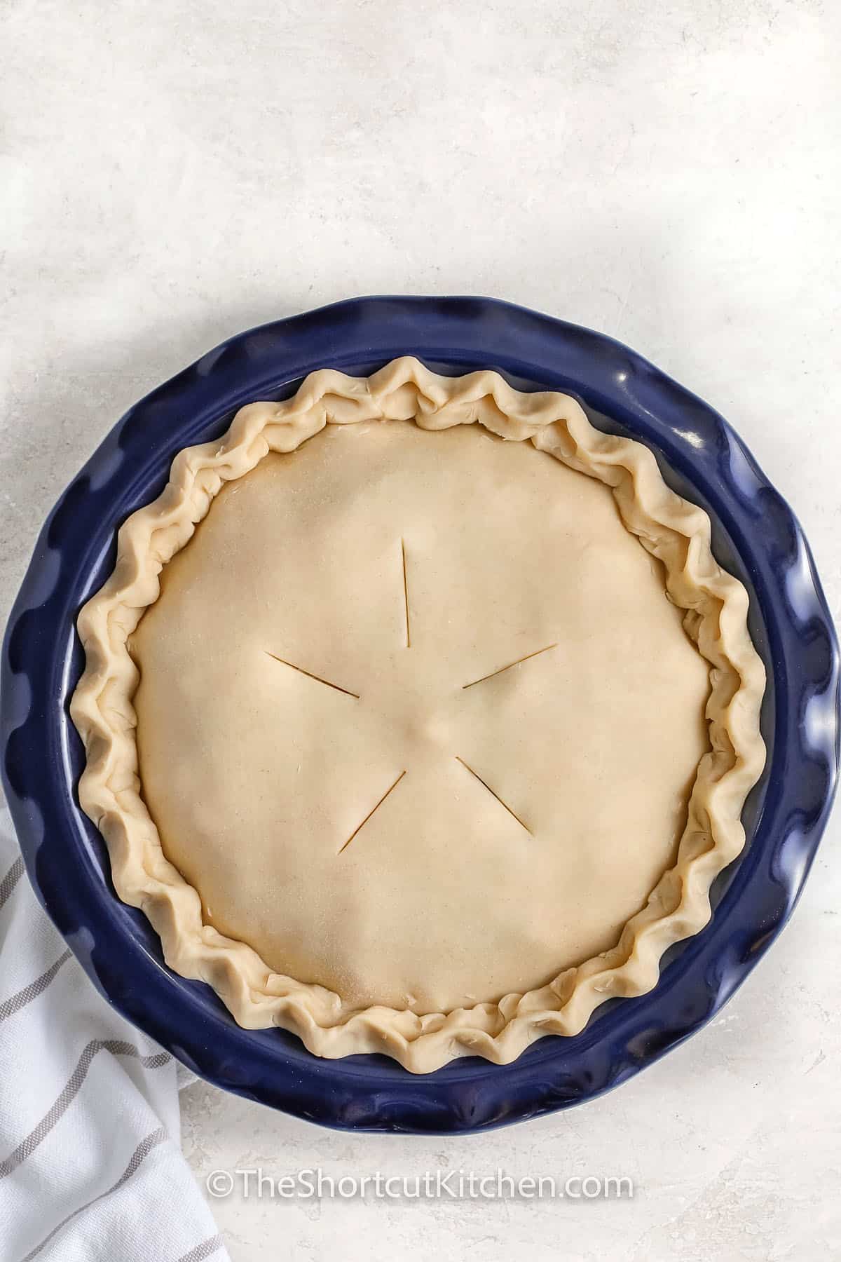 Best Chicken Pot Pie in a dish before cooking